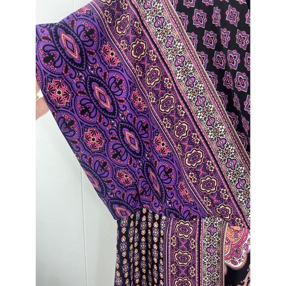 Chico's Purple Maxi Dress Size 3 XL Gypsy Boho Flowy Hippie Summer Fairy - Picture 4 of 6